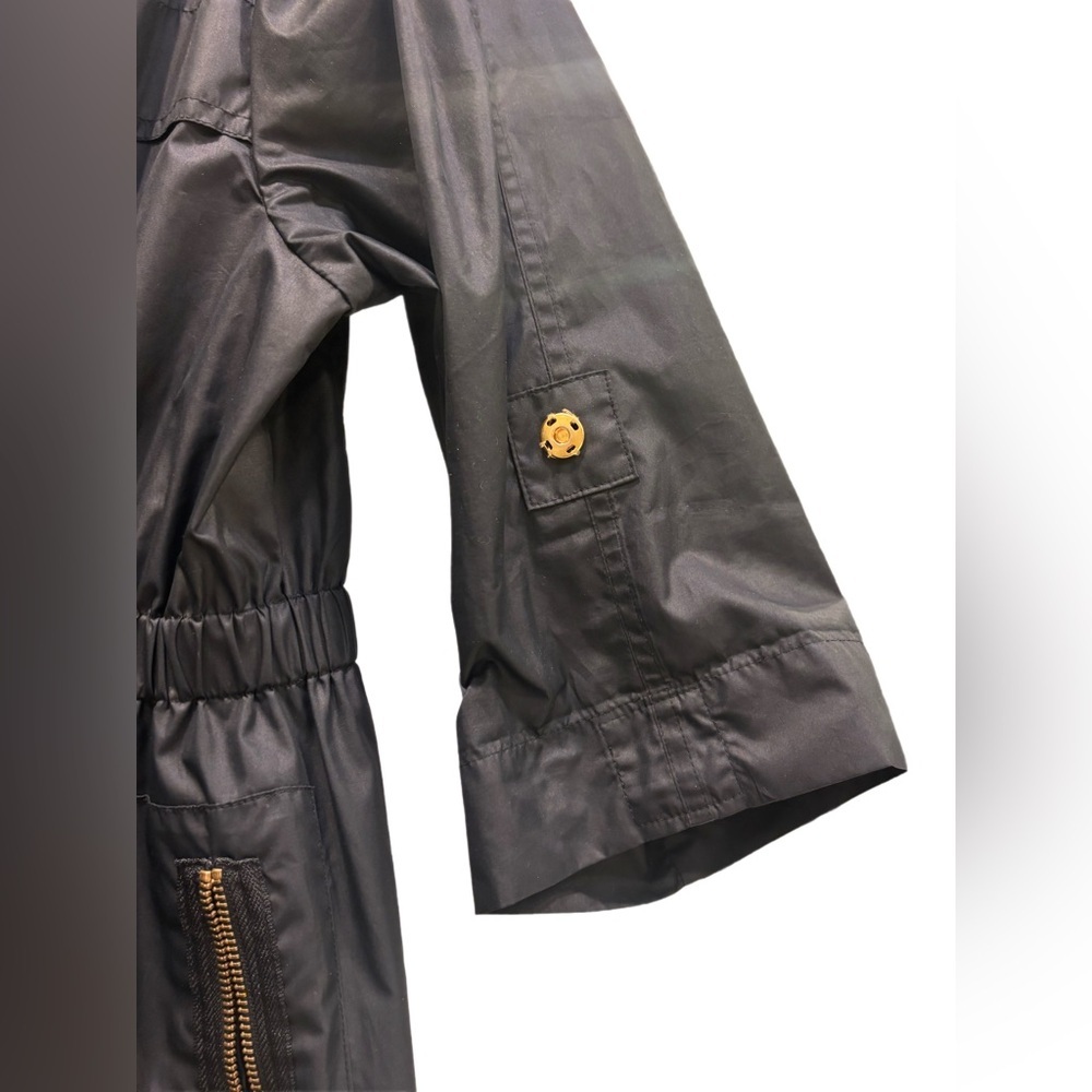 Ali Ro Black Lightweight Utility Jacket/ Rain Coat Size 6, detachable hood 🖤 - Picture 4 of 7